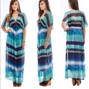 Anthropologie Blue Seabreeze Maxi Dress